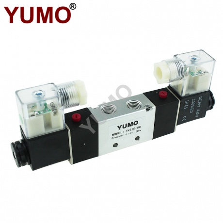 YUMO 24VDC Pneumatic Double Solenoid Valve 4V220-08